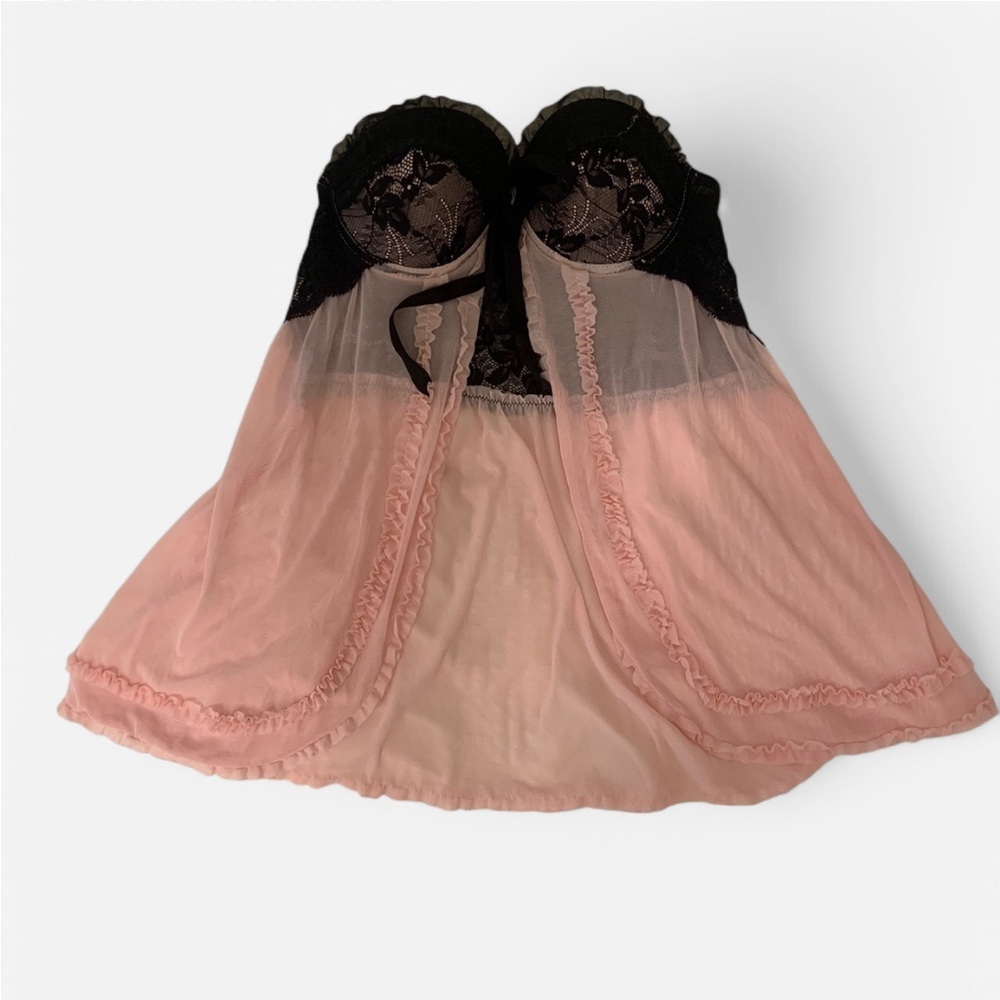 Pink Strapless Babydoll Top